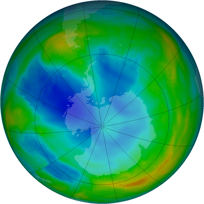 Antarctic ozone map for 23 May 1984